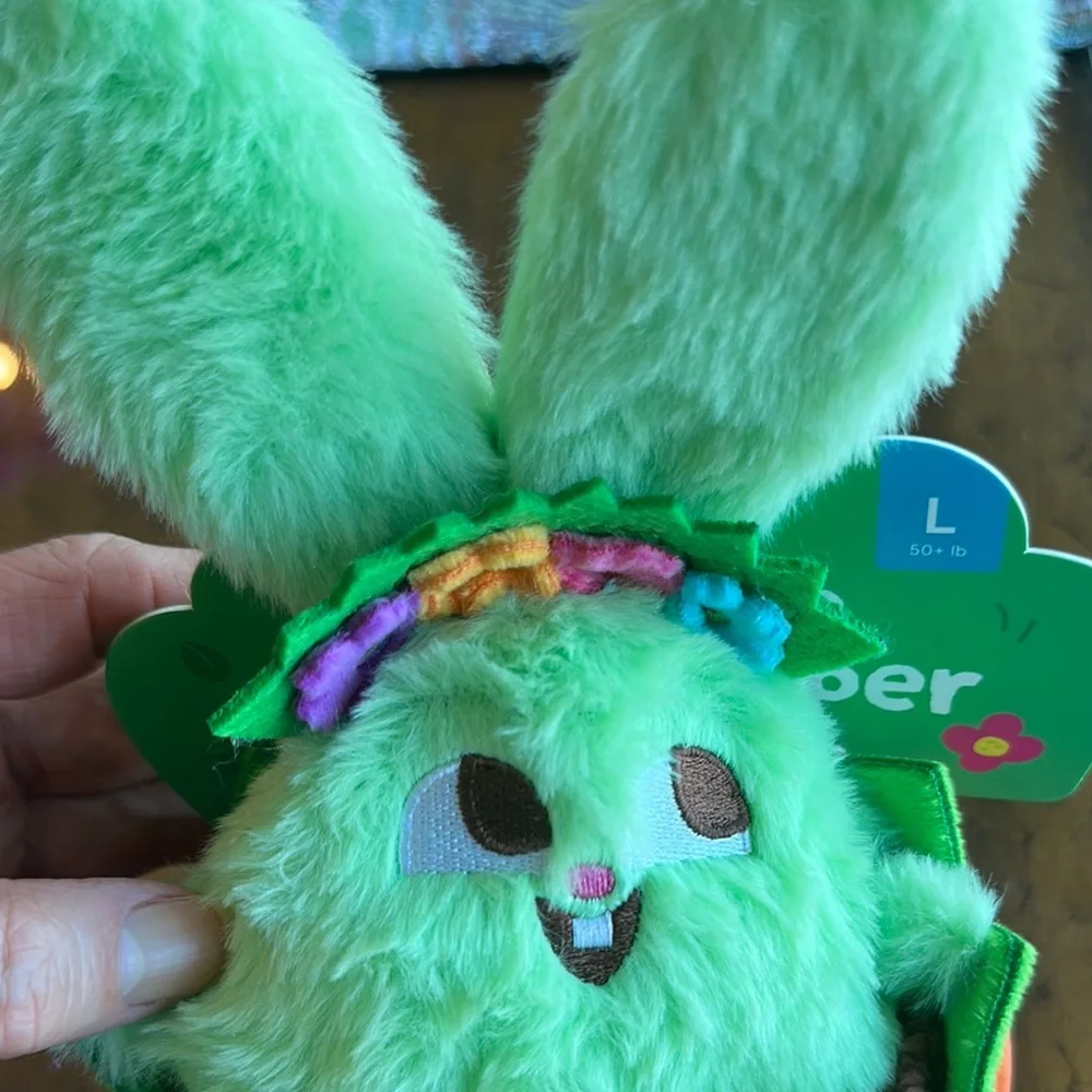 BARK super cute bunny & basket plush dog toy-2 pieces-Large (50+ lbs)